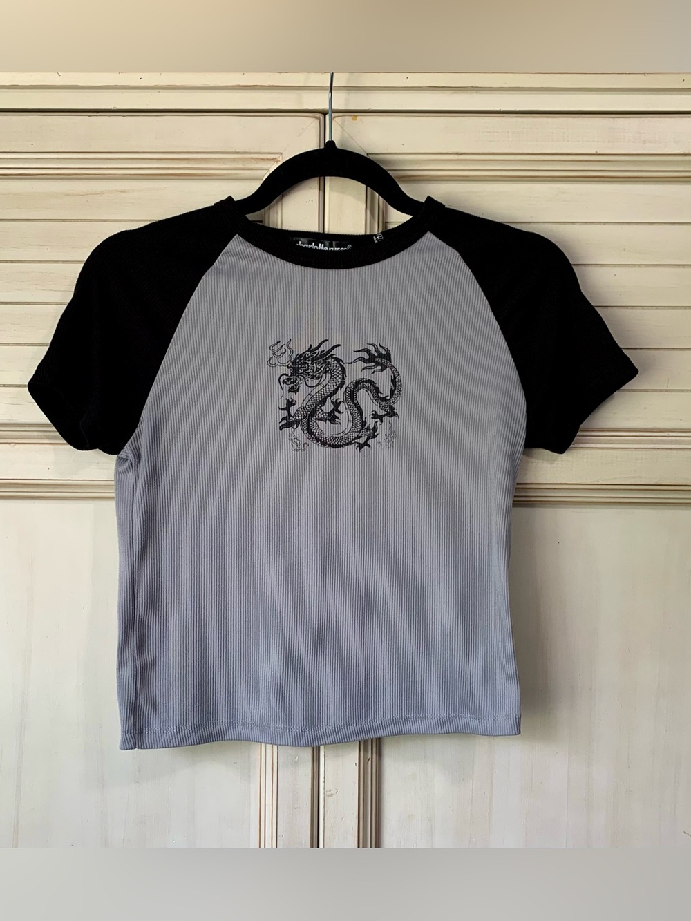 Charlotte Russe Dragon Ringer Tee Size Medium 90s Vintage